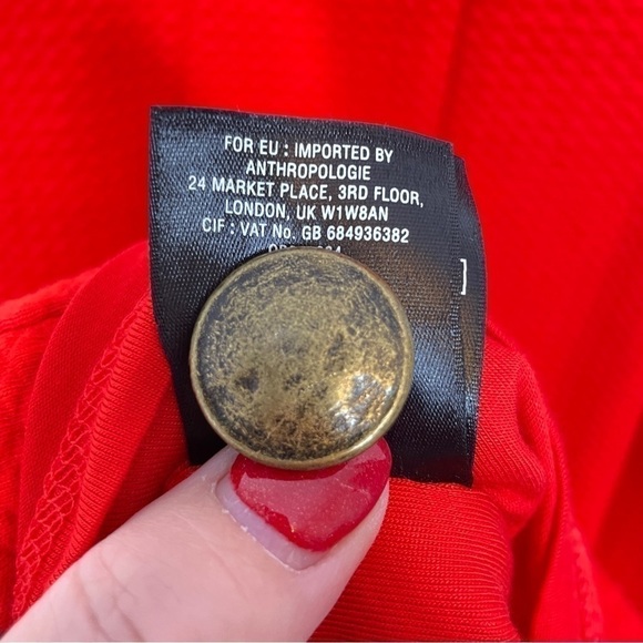 Anthropologie Maeve Sleeveless Coral Dress Gold Buttons Size XS NWT - Picture 12 of 12